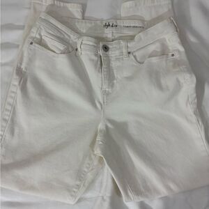 Style & Co Curvy Skinny Leg White Jeans